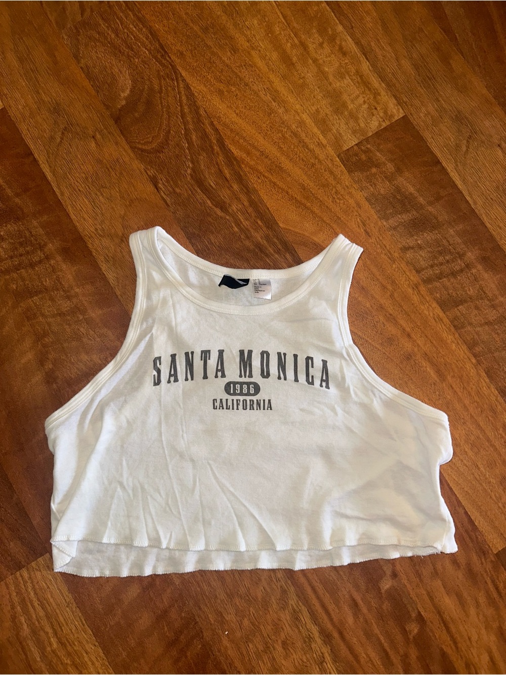 H&M Santa Monica White Crop Tank Top